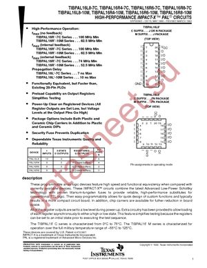 TIBPAL16R6-7CN datasheet  